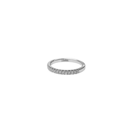 Alliance Isabelle Barrier en or blanc sertie de diamants naturels, taille 51